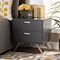 Baxton Studio Kelson Modern and Contemporary Dark Grey and Gold Finished Wood 2-Drawer Nightstand 189-11578-ZORO - alternate 1